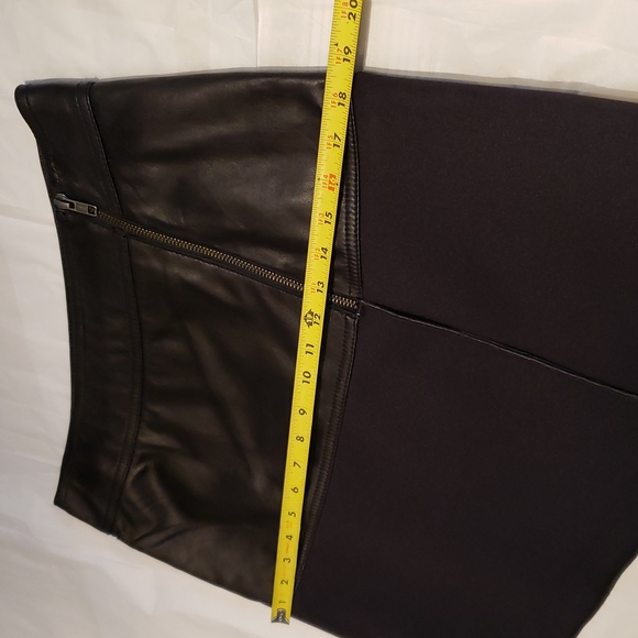 Halogen/NORDSTROM New Genuine LEATHER Wrap Scuba Moto SKIRT Sz 4 Business Black - Picture 12 of 15